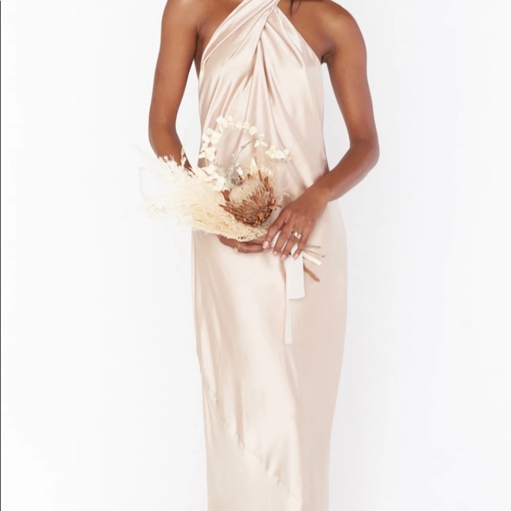 Jasmine Halter Maxi Dress - Luxe Champagne